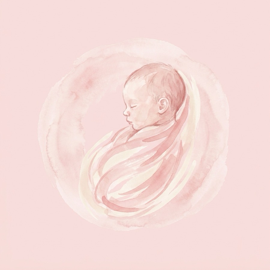 Ilustração em aquarela de um bebê