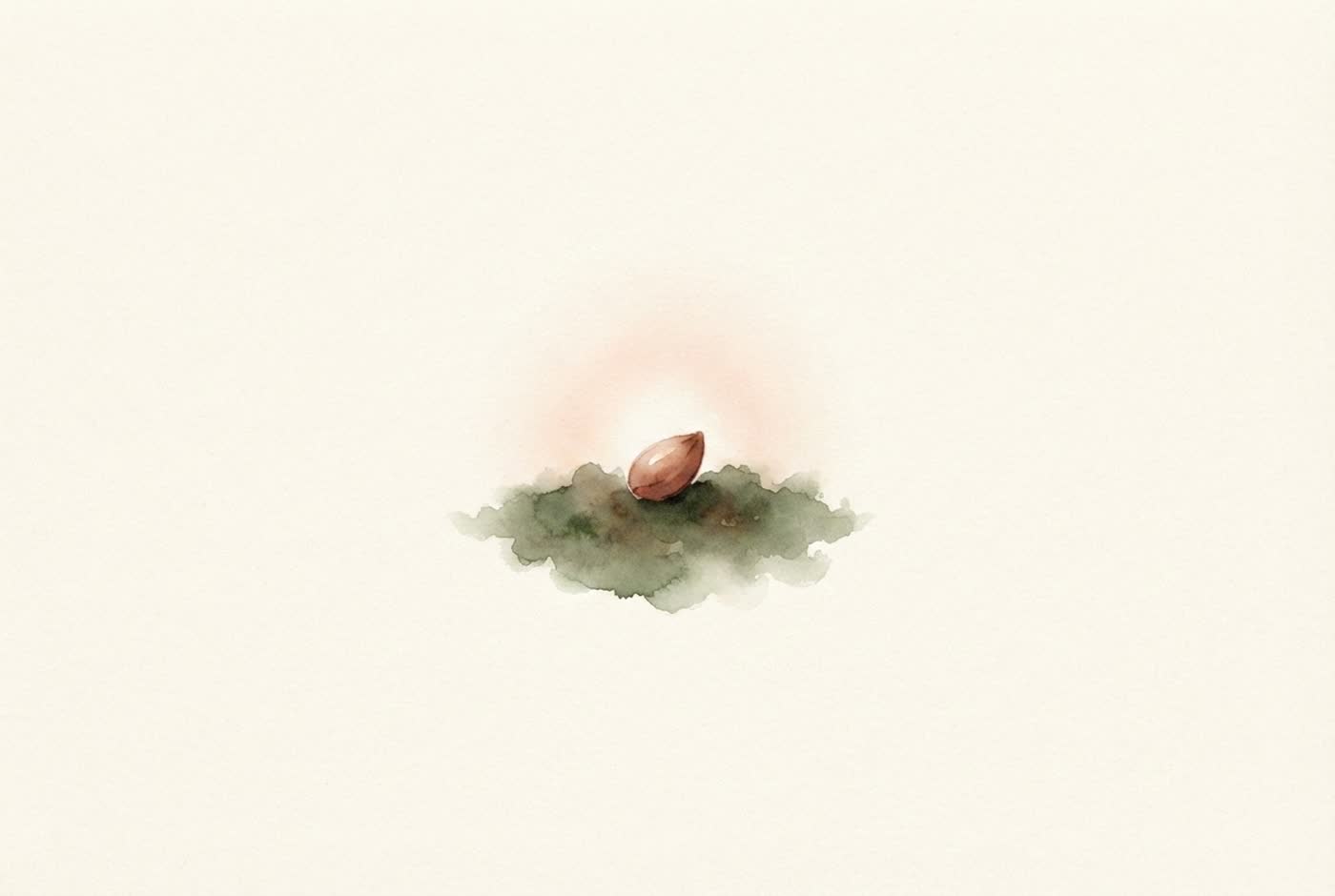 Aquarela de semente — o tamanho aproximado do bebê com 1 semana