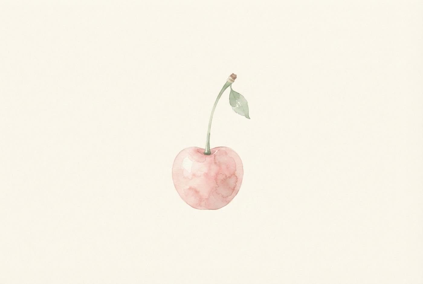 Aquarela de cereja — o tamanho aproximado do bebê com 9 semanas