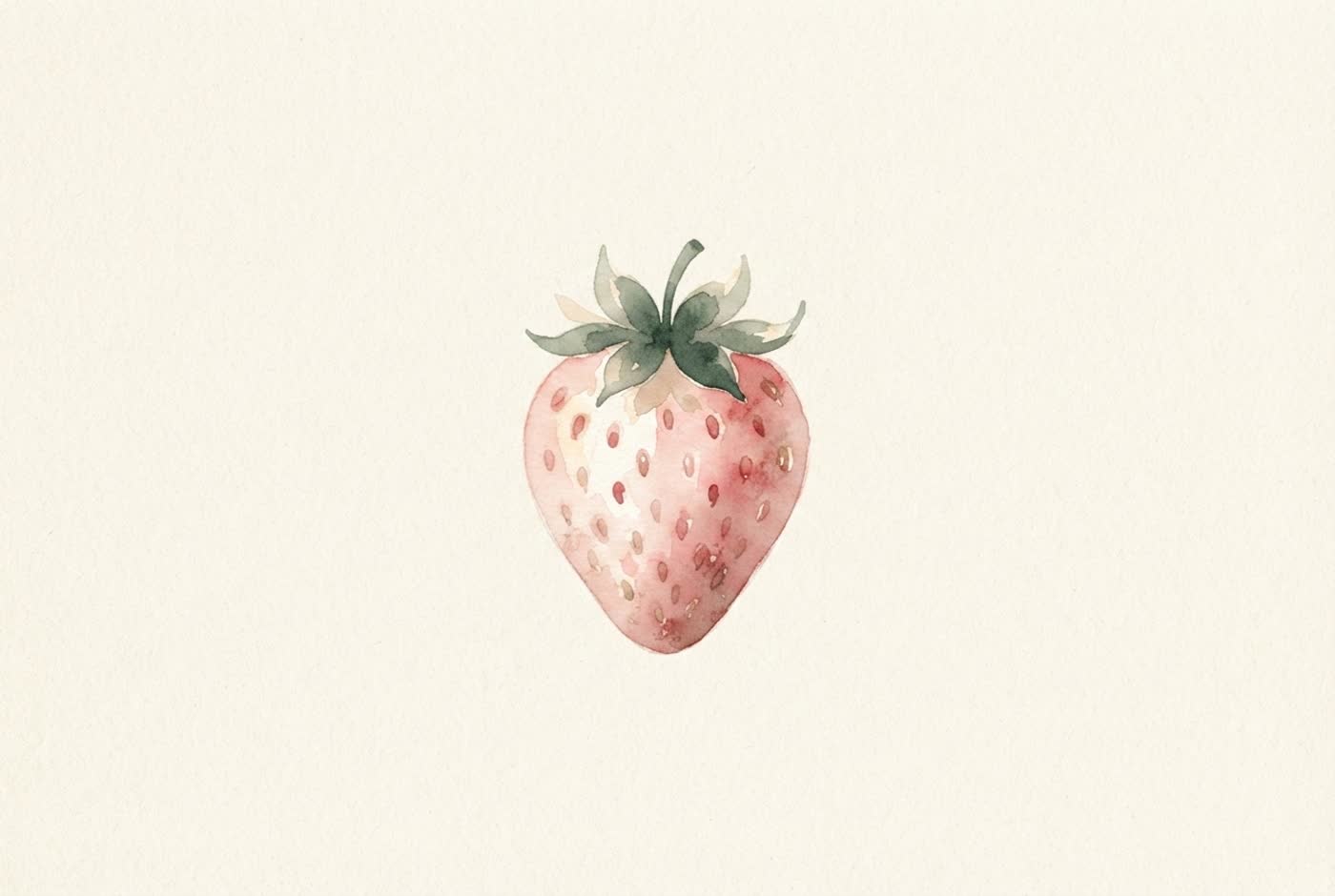 Aquarela de morango — o tamanho aproximado do bebê com 10 semanas