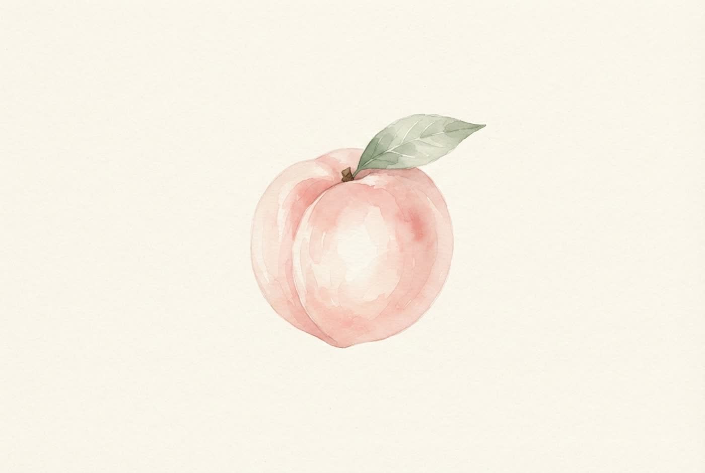 Aquarela de pêssego — o tamanho aproximado do bebê com 14 semanas