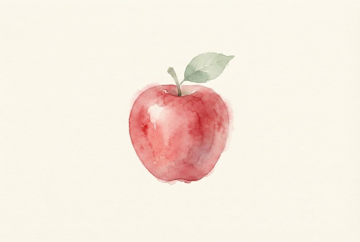 Aquarela de maçã — o tamanho aproximado do bebê com 15 semanas