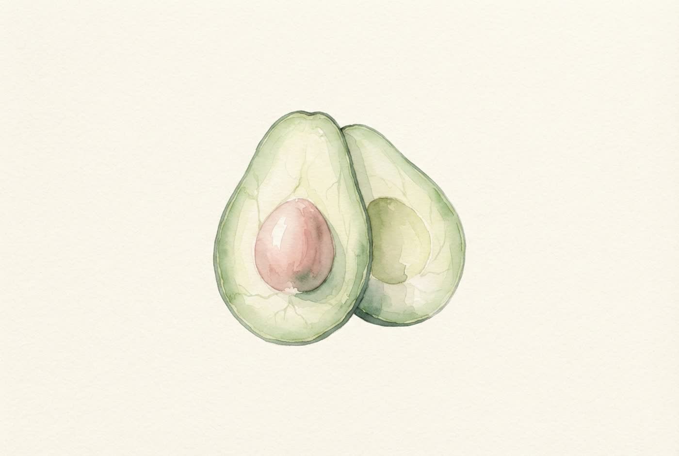 Aquarela de abacate — o tamanho aproximado do bebê com 16 semanas