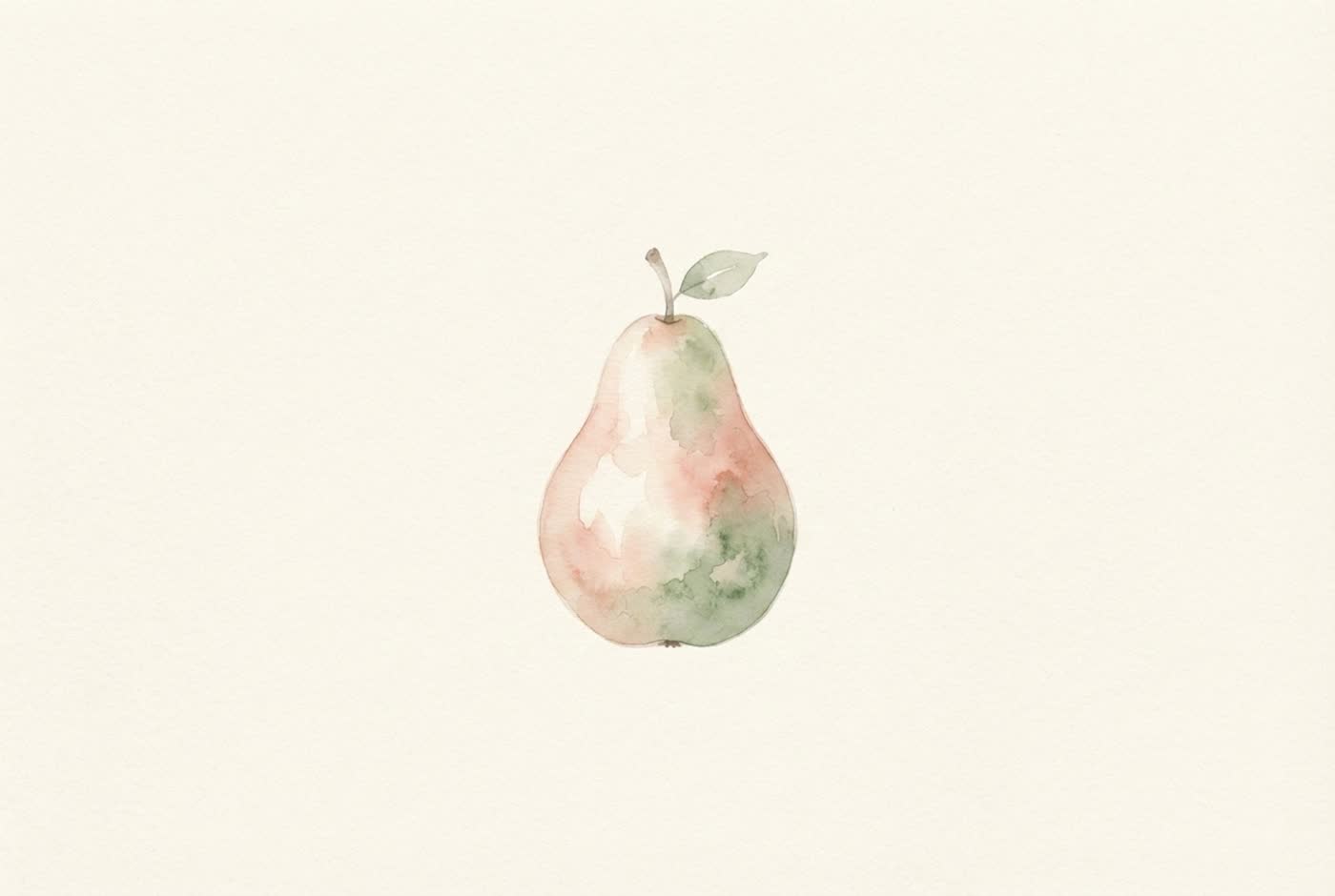 Aquarela de pera — o tamanho aproximado do bebê com 17 semanas