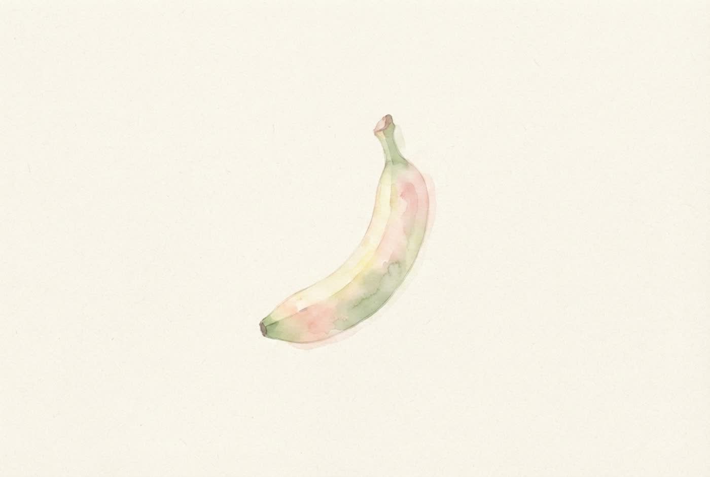 Aquarela de banana — o tamanho aproximado do bebê com 20 semanas