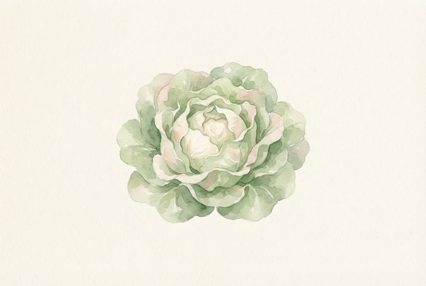 Aquarela de alface — o tamanho aproximado do bebê com 26 semanas