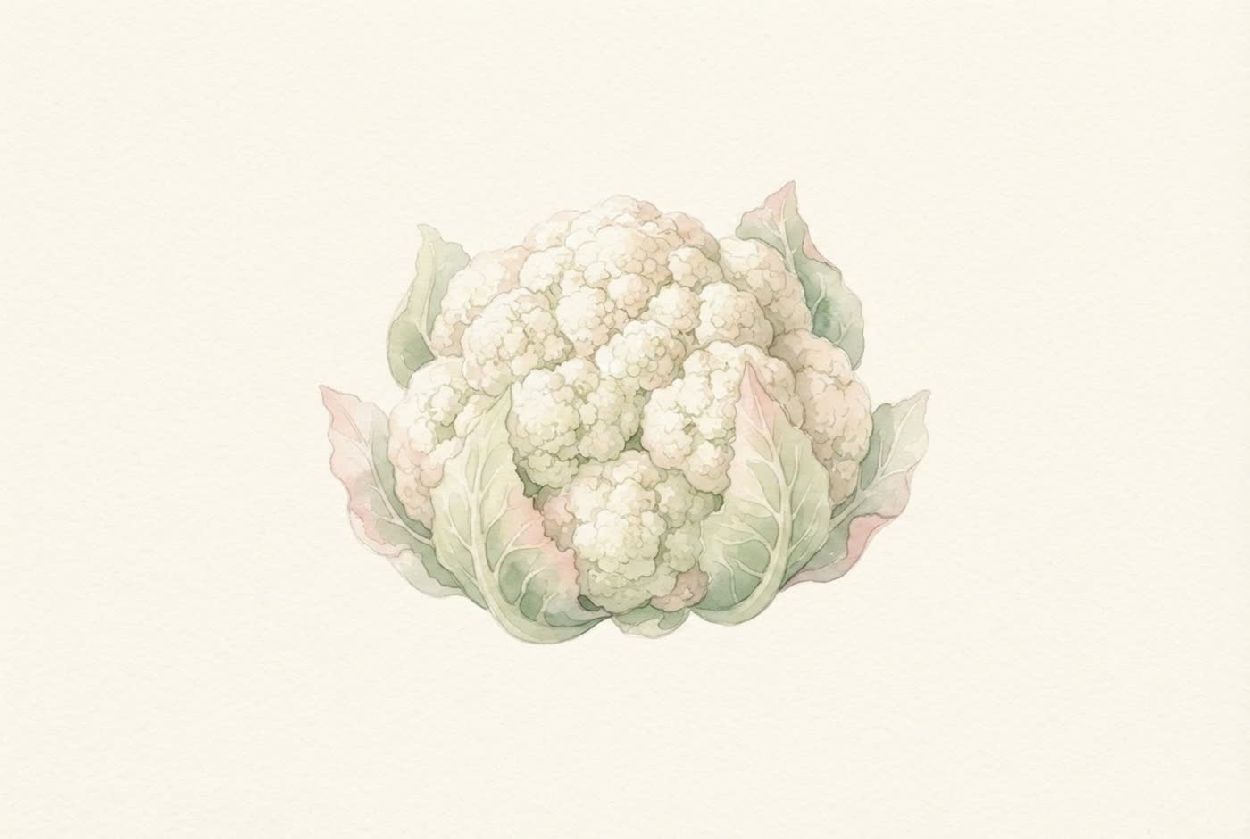 Aquarela de couve-flor — o tamanho aproximado do bebê com 27 semanas