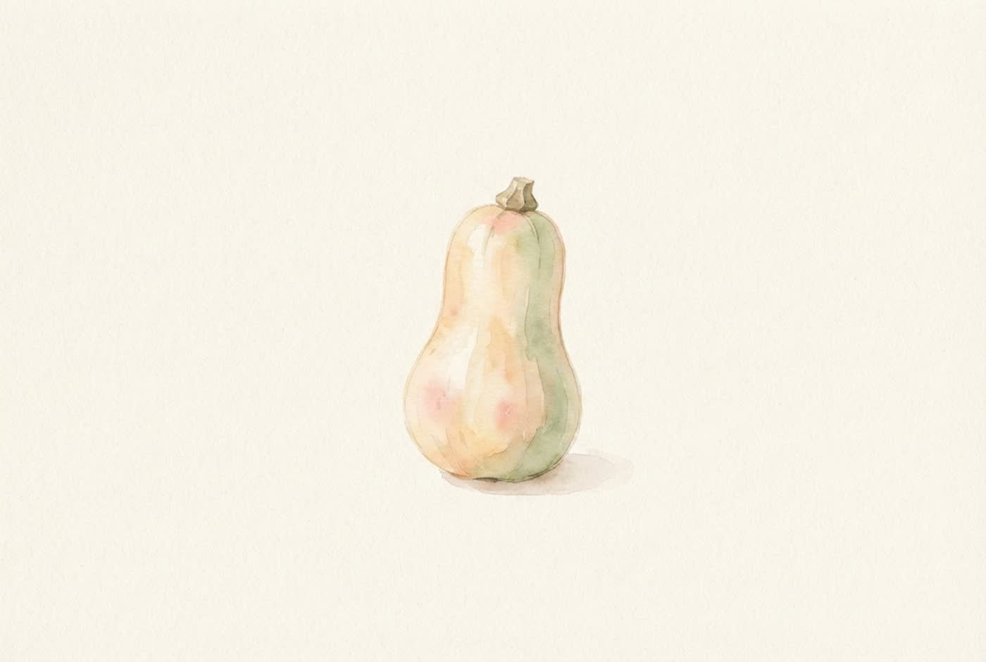 Aquarela de abóbora-menina — o tamanho aproximado do bebê com 29 semanas