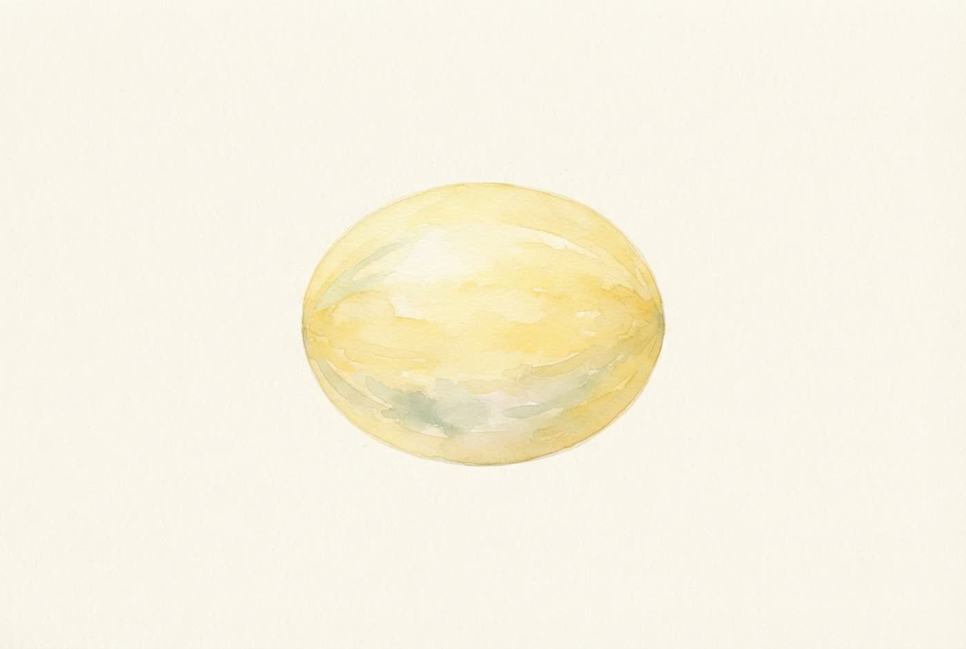 Aquarela de melão amarelo — o tamanho aproximado do bebê com 35 semanas