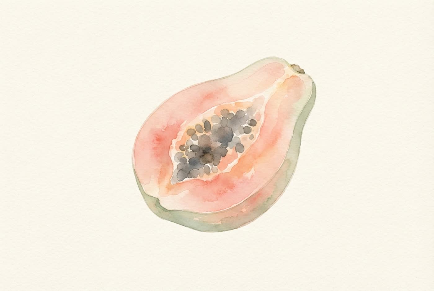 Aquarela de mamão — o tamanho aproximado do bebê com 36 semanas